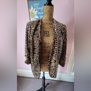 Ashley Stewart Animal Print Teddy Jacket